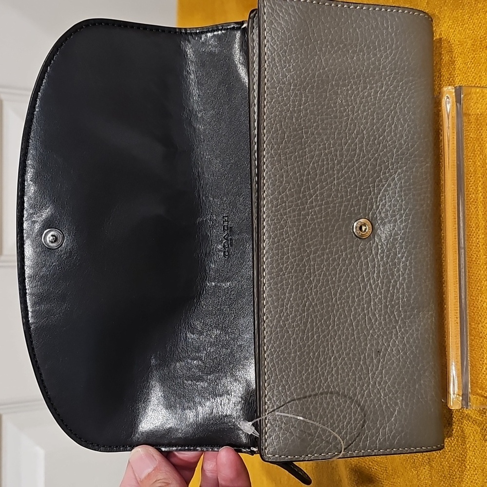 Coach Slim Envelope Wallet Python Leather Silver … - image 5